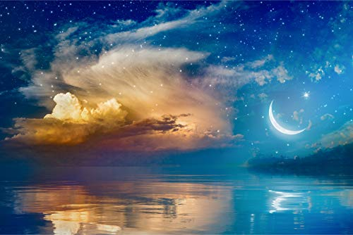 Muralo Selbstklebende Fototapete 180 x 120 Himmel Wolken Natur Tapete Sterne See Landschaft Panorama Wohnzimmer Schlafzimmer Wandbilder XXL Wand Br. 180 cm x Hö. 120 cm