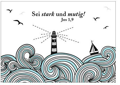 Praisent Postkarte mit Spruch: Sei stark und mutig