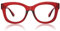 JiSoo Lesebrille Damen Herren Designer Oversized Leser Dicke Große Runde Damen Lesebrille, D-rot, 1.5