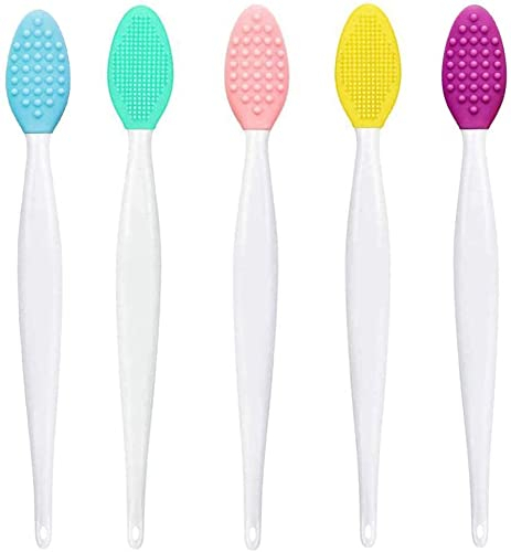 U-M PULABO 5 Stück Lippenpeelingbürste Lippenbürste Lippenpeelingbürste Silikon-Peelingbürste-Scrub-Lippenpeeling-Werkzeug Mini-Peeling-Pinsel-Set Lippenwäscher für Frauen (5 Farben