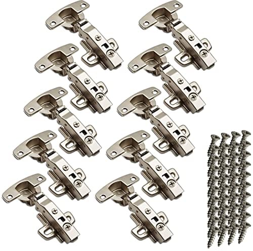 SOTECH 10 Stück Hettich Sensys 8645i TH52 110 Grad Eckanschlag Standard Scharnier inkl M4x16mm Schrauben Höhe (Distanz): 1,5 mm mit Soft Close Automatikscharnier Integrierter Dämpfung Scharniere