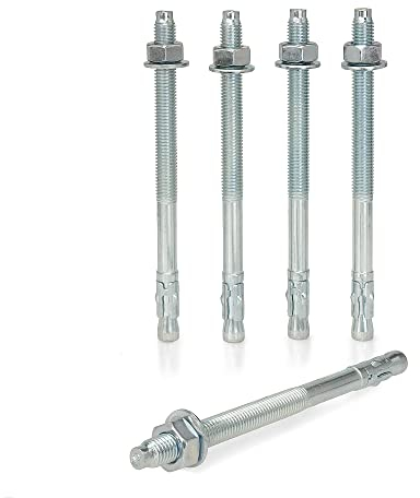 KM TRADE Bolzenanker - Schwerlastanker aus verzinktem Stahl mit ETA Zulassung, Option 7 - M12 x 180 mm, fixierbare Dicke: 98 mm - 1 Stück