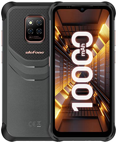 Ulefone Power Armor 14 Pro Android 12 Téléphone Incassable, Batterie 10000mAh, Helio G85 6Go 128Go, 20MP+16MP Caméra, IP68 Etanche Antichoc, 6,52’’ Smartphone Debloque, Charge sans Fil NFC GPS