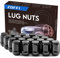 ZOFFI M12x1.5 Wheel Lug Nuts - Replacement for Ford Fiesta Focus Fusion Aftermarket Wheel - 20pcs Black Closed End Conical Seat 19 Hex Lug Nuts