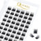 QUEWEL Cluster Lashes 72 Pcs Wide Stem Individual Lashes C/D Curl 8-16mm Length DIY Eyelash Extension False Eyelashes Soft for Personal Makeup Use at Home (Lovely02-D-14)