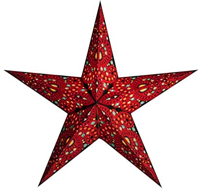 mitienda mit Liebe gemacht Papierstern Diwa rot zum Beleuchten und Aufhängen Weihnachtsstern Recyclingpapier
