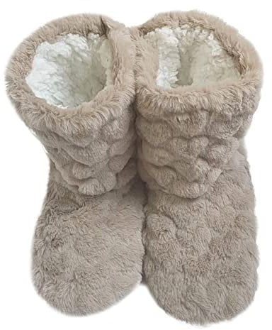 Hohe Hausschuhe Warm Damen Herren Hausstiefel Winter Hüttenstiefel Plüsch Hüttenschuhen Unisex Winterhausschuhe Kuschelig Wärme Pantoffeln Rutschfest Bequem Slipper Stiefel Schuhe für Drinnen Draußen