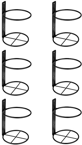 Niejgay Lot de 6 supports muraux en métal pour bouteilles de vin, décoration murale avec motifs de vin