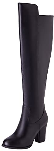 Diuniarza Stivali da Donna con Tacco Alto Sopra Il Ginocchio, Stivali da Vestito Eleganti Zip Stivali Alti Tacco Alto Punta Rotonda Thigh High Boots Classic Winter Riding Boots Nero Numero 42 EU