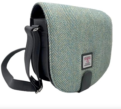 Maccessori Turquoise Herringbone Harris Tweed Cross Body Handbag Purse