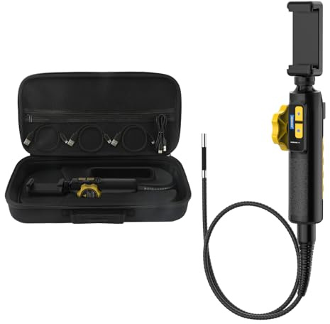 AUTOOL Cámara de boroscopio con luz, cámara de inspección endoscópica bidireccional de 210°, lente de dirección de 6.45 mm, 6 luces LED, boroscopio de video HD 1080P compatible con teléfonos Android e
