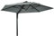 Outsunny 2.5m Wall Mounted Parasol, Hand to Push Outdoor Patio Umbrella with 180 Degree Rotatable Canopy for Porch, Deck, Garden, 250 cm, Grey