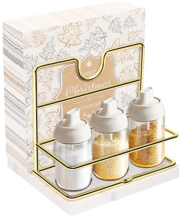 Livabber Porte-serviettes avec base en marbre, porte-serviettes en métal avec salière et poivrière, distributeur de serviettes moderne avec support à épices pour table de cuisine, comptoir (doré)