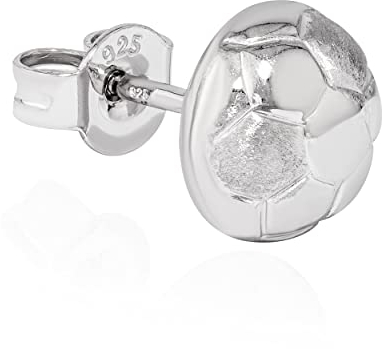 NKlaus Einzel Ohrstecker Fussball 925 Silber Ohrringe 8,5mm anlaufgeschützt glanz-matt Motiv Ohrring Männer Jungs 13786