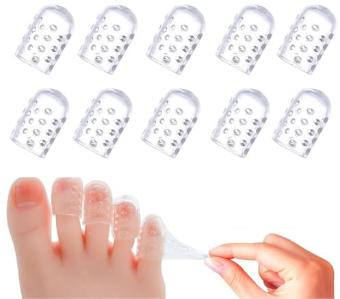 Silicone Anti Friction Toe Protectors Women,Gel Toe Separators Breathable Little Toe Covers for Men and Women, Toe Sleeves for Ingrown Toenails, Corns, Calluses, Blisters and Pain Relief