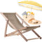 KADAX Liegestuhl, Strandstuhl aus Holz, Sonnenliege bis 120kg, Liege aus Buchenholz, Holzklappstühle, Strandliege, Klappliege für Strand, Holz-Liegestuhl (Cappucino)