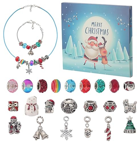 SUNNYCLUE 1 Box Weihnachts Adventskalender Schmuck Adventskalender Blindbox Weihnachtsge Schenk 2023 Feiertagsornamente Geschenk DIY Halskette Armbänder Für Schmuckherstellung Kits Frauen Aduts