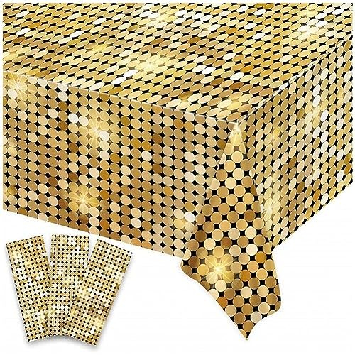 Lpitoy Party Tischdecke Casino Thema Party Dekorationen 60er 70er 80er 90er Party Tischdecke Pailletten Tischdecke Vegas Partybedarf