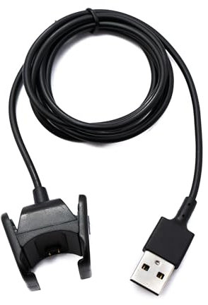 System-S USB 2.0 Kabel 99 cm Ladekabel für Fitbit Charge 4 Smartwach in Schwarz