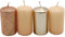 Stumpenkerze, Adventskerzen, Adventskranzkerzen, in Nude/Cappuccino, Verschiedene Farbnuancen, Größe H/Ø ca. 7 x 4 cm, 250 gr, Brenndauer 4X 10 h