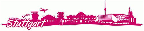 Samunshi® Stuttgart Skyline Aufkleber Sticker Autoaufkleber City Gedruckt - 100x21cm pink