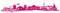 Samunshi® Stuttgart Skyline Aufkleber Sticker Autoaufkleber City Gedruckt - 100x21cm pink