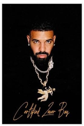 Rapper Drake Poster auf Leinwand, Schlafzimmer, Dekoration, Sportlandschaft, Büro, Raumdekoration, Geschenk, ungerahmt, 20 x 30 cm