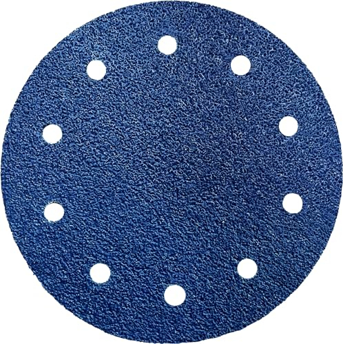 Lot de 50 disques abrasifs en zircone, papier abrasif auto-agrippant 10 trous pour ponceuse Pallmann Spider, meuleuse excentrique, meuleuse d'angle, disque abrasif Ø 178 mm, grain 40