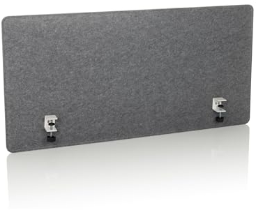 hjh OFFICE Akustik Tischtrennwand 60x120 cm FLEXMIUT 3D Schreibtisch Sichtschutz Büro, Schalldämmender Schreibtischteiler, Stoff Dunkelgrau