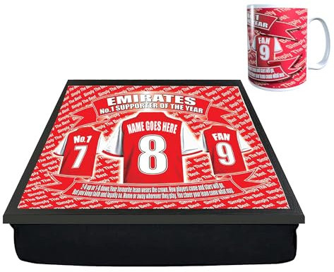 Generic Gooners Football Shirt Personalised Lap Tray And Mug Gift Set, ARS- PersLapMugGiftSet_000