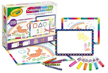 CRAYOLA - Maltafel- Set, Pädagogische und Kreative Beschäftigung für Kinder mit Filzstiften und Wachsmalkreiden, ab 5 Jahren, 04-2947
