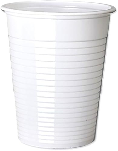 Sunrise Packaging 100 x 7oz White Plastic Cups Vending Style Water Coolers Cold Drink Party Office School Home Catering Buffet Outdoor Indoor