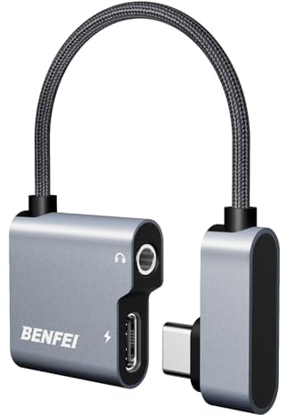 BENFEI Adaptador USB C a Jack 3.5 mm y Carga Rapida PD 60W DAC Chip Adaptador Auriculares Tipo C Compatible con iPhone 16 15 Pro iPad Pro Air 2022 Galaxy S24 S23 S22 S21 Xiaomi 13 12 Pixel 5 4