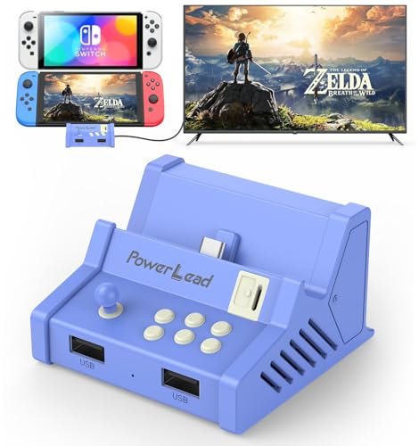 Station d'accueil Switch, Station de Connexion TV pour Nintendo Switch et Switch OLED, Station d'accueil Portable avec Port HDMI et Port de Charge Type-C