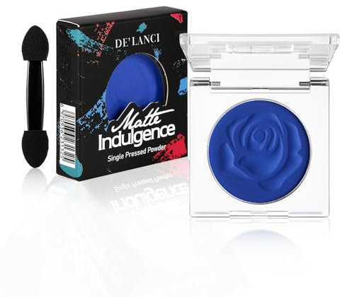 Matt Blau Lidschatten Einzelpalette mit Applikator – Lebendige Marineblau-, Königsblau- und Dunkelblautöne für Augen-Make-up –Reisefreundlich, Beliebte Farben für Dramatische Blaue Smokey Eyes