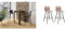 byLIVING Bargruppe Essgruppe NELE / 3-TLG. Set / 2 Barhocker Bezug braun mit Bartisch in Altholz-Optik baun/Tisch mit Barhockern Barhocker/Bartisch