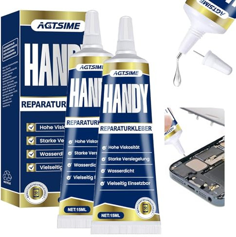 Handy Display Kleber, 15ml*2 Handy Kleber Extra Stark, Toluolfreier Display Kleber Mächtiger Mehrzweckkleber für Elektronik, Gehäuseteile, Display, Touchscreen