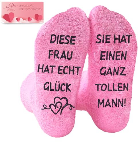 LOYEBOHU Gifts for Men Women Personalised Gifts Funny Socks Wedding Anniversary Gifts for Women Men Christmas Gifts Birthday Gift Valentine's Day Gifts for Him and Her, pink, 35-42