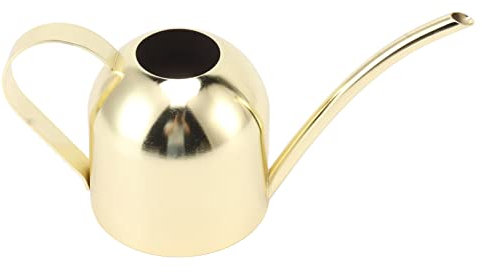 Regadera de Acero Inoxidable, Olla Rociadora de Gran Capacidad, Pico Largo para Interior y Exterior, Plantación de Casa, Jardinería, Dorado