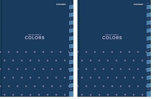 Top-2000 Index Notizbuch A5 96 Blatt kariert, A-Z, Blau/Notizbuch mit Register A-Z (Packung mit 2)