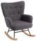 HollyHOME Schaukelsessel Teddy Schaukelstuhl Wohnzimmer Schwingsessel Ohrensessel Relaxsessel, Loungestuhl, Lesesessel Sessel Schlafzimmer, Dunkelgrau