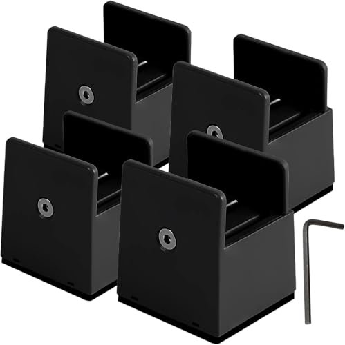 Xummi MöBelerhöHung 5cm, 4 Stück Verstellbare BetterhöHung mit Schraubklemme, Unterstützt 5000 lb, Schwerlast Stuhlerhöhungen Möbelerhöher fürfür Bett, Tisch, Stuhl, Sofa (Schwarz, 5cm)
