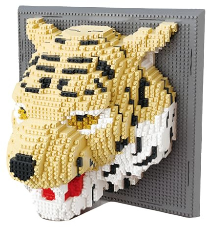 Tiger Tiere 3D Wanddekoration Mini Mikro Bausteine Bausatz | Schreibtisch oder Wand Dekoration für Erwachsene, kreatives Spielzeuggeschenk für Jugendliche Kinder ab 14 Jahren, 2313 Teile