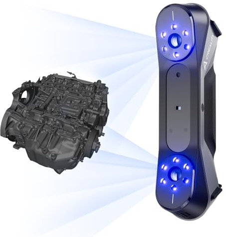 Creality CR-Scan 3D Scanner Raptor, Industrielle Blu-Ray, Anti-Shake Tracking für 5-2000mm Objekt/Körper/Gesicht Vollfarbscannen, Bis zu 0,02mm Genauigkeit 60fps Geschwindigkeit (MacOS/Windows)