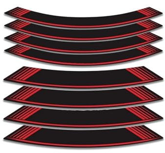 OPYJRL Bello e Durevole 8X Adesivi per Pneumatici Moto per F800R F800 R Decalcomanie Decorative Interne Adesivi Impermeabili con Lamina per Cerchi(Rosso)