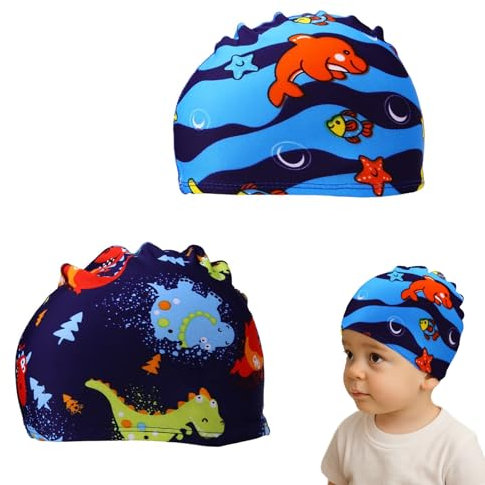 2 Pezzi Cuffia Piscina Bambino, Piscina Bambini, Cuffie Piscina, Cuffia Piscina Neonato, Cuffia Piscina Bambina, Cuffia da Nuoto da Cartone Animato