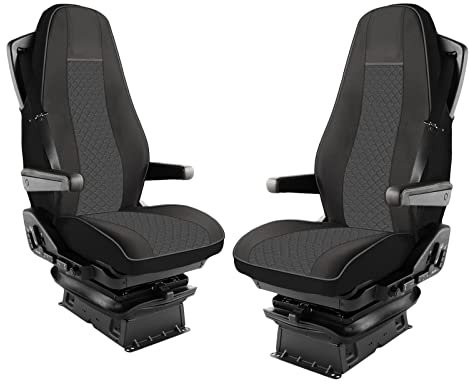 Generisch Satz Sitzbezüge Für LKW Volvo FH4 FH5 Öko-Leder 1+1 LKW Sitzauflagen Schonbezüge (grau)