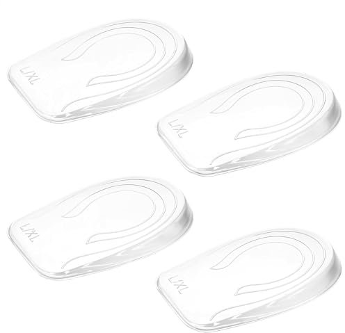 TIESOME 2 paia talloniera in silicone cuscinetti per talloni in gel silicone trasparente, 1 cm per aumentare l'altezza del tallone per alleviare il dolore al tallone supporto plantare ammortizzanti