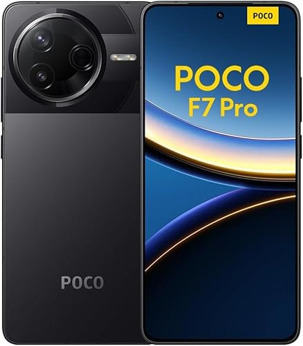 Xiaomi POCO F7 Pro Smartphone, 12GB+256GB, negro, batería de 6000mAh, 90W HyperCharge, HyperAI (no incluye adaptador de corriente)
