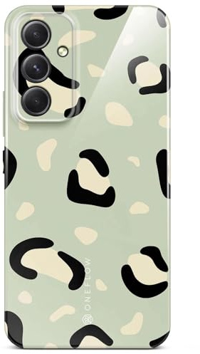 ONEFLOW Splash Cover für Samsung Galaxy A54 5G Hülle mit Design Muster, Handy Schutzhülle mit Kameraschutz, Case Bedruckt extra dünne Handyhülle, Mint Grün Leo Print